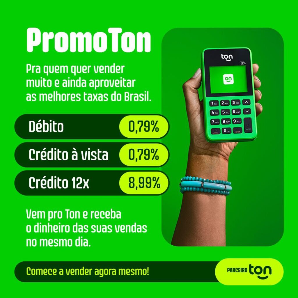 maquininha t2+ da ton do plano promoton